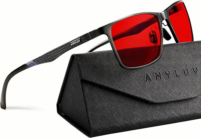 Original ANYLUV Blue Light Glasses Men Relieve Eyestrain and Eye Protection Al-Mg Environmentally Friendly