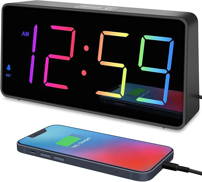 Organic Peakeep Digital Alarm Clock for Bedroom Bedside Extra Loud for Heavy Sleepers Crafted