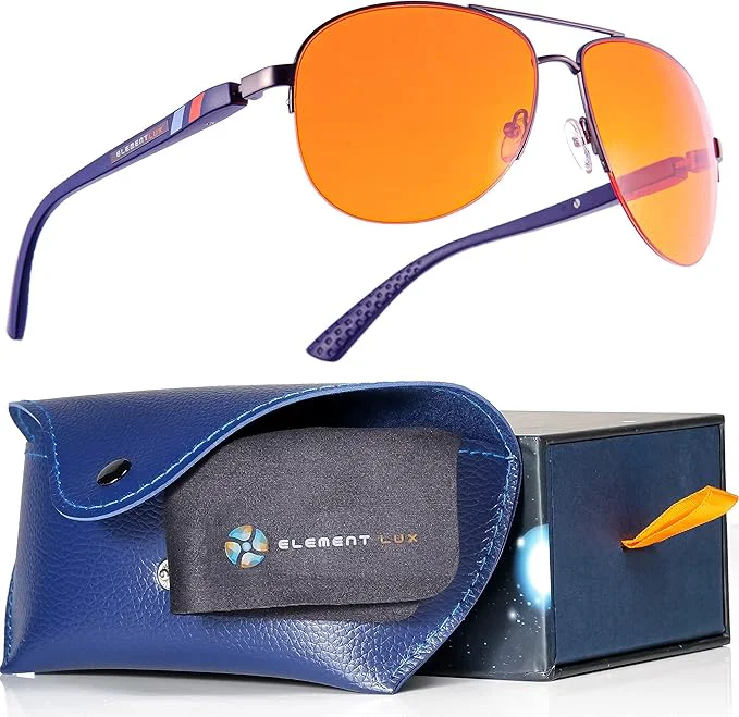 Eco-Friendly Blue Light Blocking Glasses Amber Lenses -For Better Sleep Eye Strain Blocker Long-Lasting