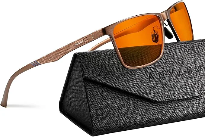 Prestigious ANYLUV Blue Light Glasses Men Relieve Eyestrain and Eye Protection Al-Mg Refined