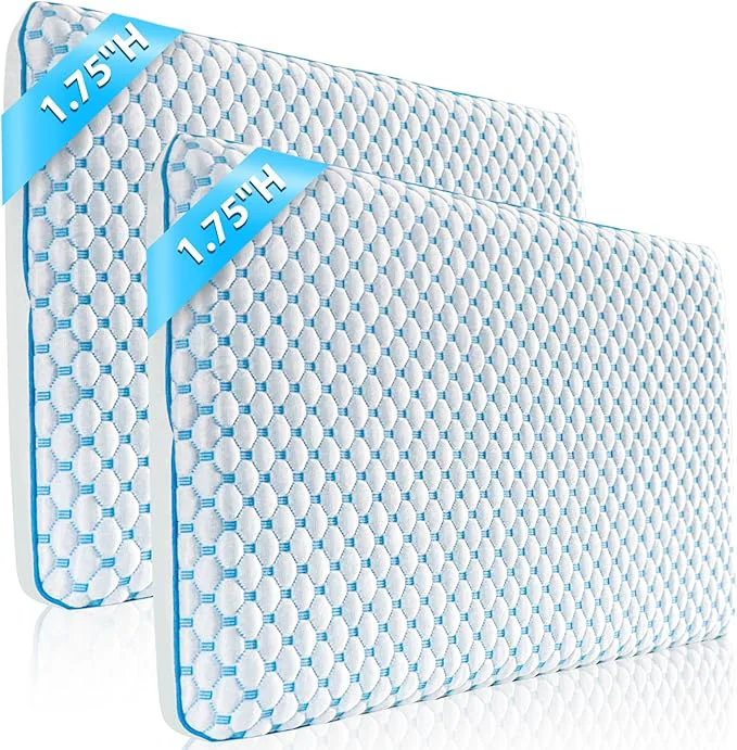 Expertly Made Stomach Sleeping Pillow for Stomach Sleeper Flat Pillows for Sleeping Thin Optimized