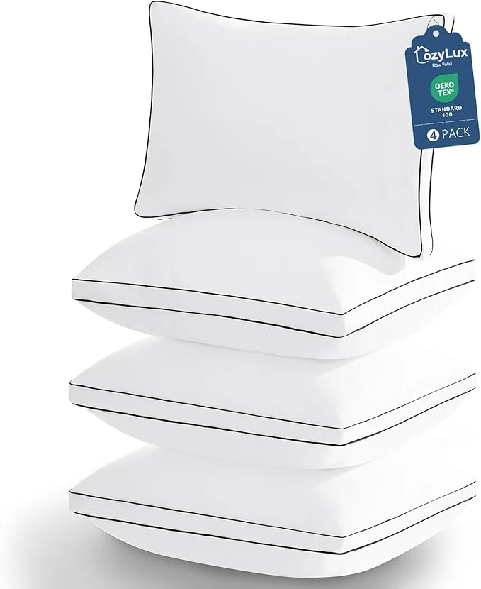 Effective CozyLux Pillows Queen Size Set of 4 Soft and Supportive 3D Down Original