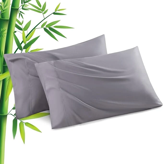 Sustainable Pillowcases Queen Size 2 Pack Cooling Viscose from Bamboo Pillow Cases Premium