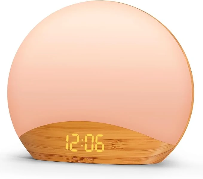 Original REACHER Wood Grain Sunrise Alarm Clock and Sound Machine Nightlight Digital Proven