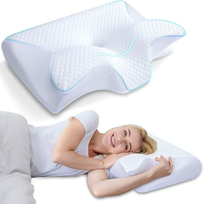 Certified HOMCA Memory Foam Cervical Pillow 2 in 1 Ergonomic Contour Orthopedic Pillow Clean