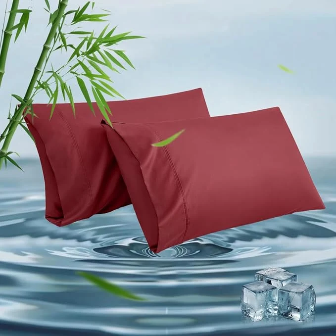 Safe King Pillowcases Cooling Viscose from Bamboo Pillow Covers Solid
