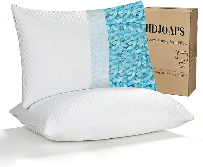 Smart Cooling Pillow for Sleeping Queen Size Set of 2 Shredded Memory Foam Pillows Stylish