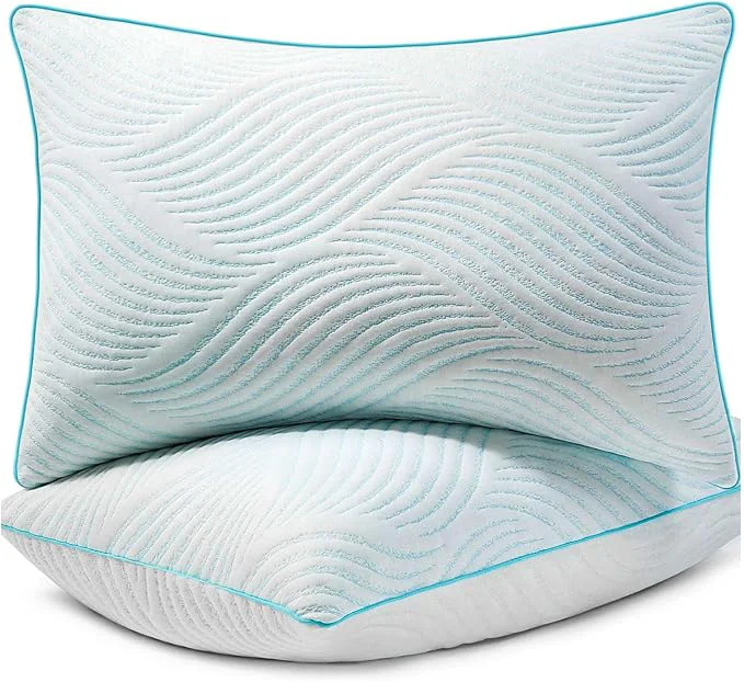 Crafted Pillows Standard Size Set of 2 Cooling Memory Foam Pillows Dependable