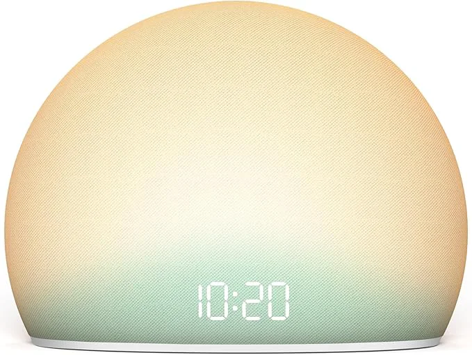 Authentic HOUSBAY Sunrise Alarm Clock 20 Soothing Sleep Aids Dimmable Display Fashionable