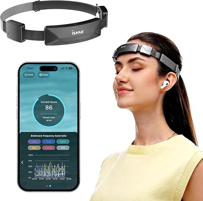 High-End EEG Neurofeedback Headband for Meditation Brainwave Monitoring -Time Verified