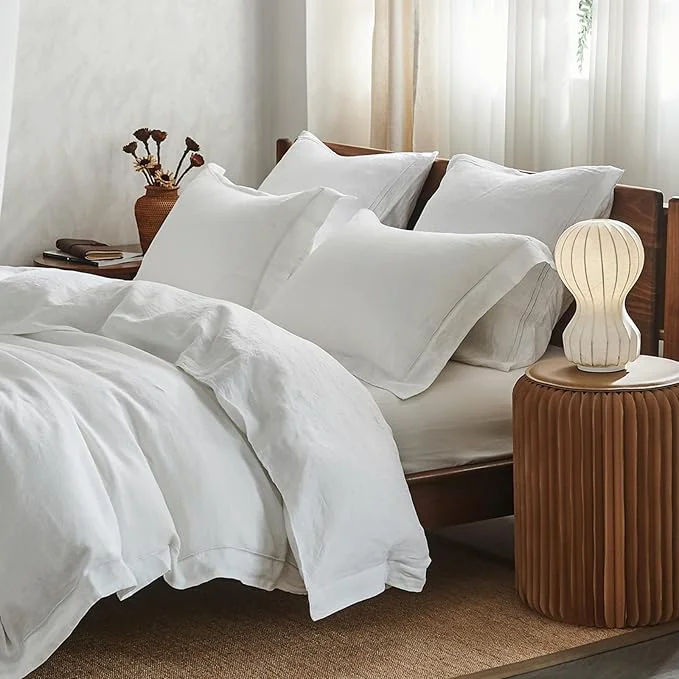 Dependable Simple Opulence Washed Linen Duvet Cover Natural