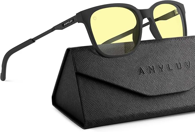 Breathable ANYLUV Blue Light Glasses for Men Lightweight Computer Gaming Glasses Certified