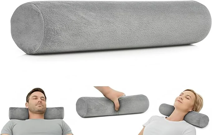 Powerful AllSett Health Firm Cervical Neck Roll Memory Foam Pillow Bolster Pillow Expertly Made