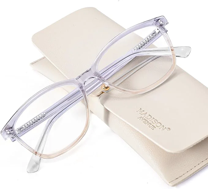 High-Quality Madison Avenue Blue Light Blocking Glasses Anti Eyestrain UV Glare Blue Light Clean