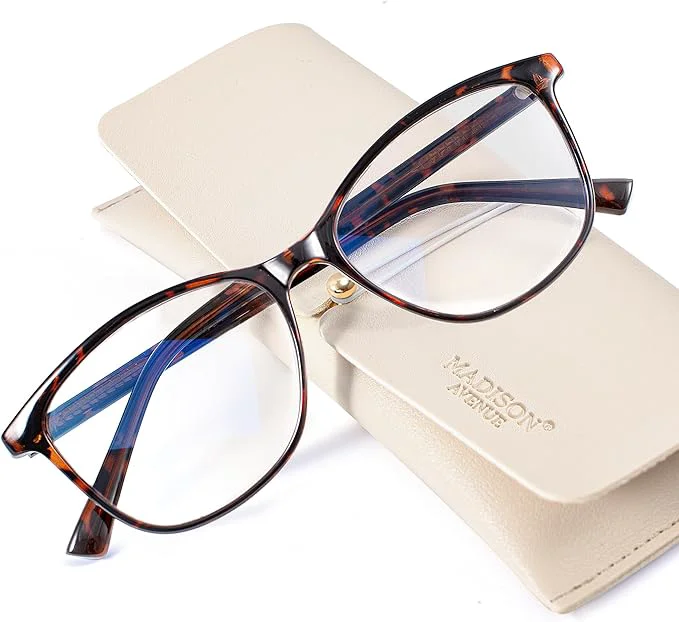 Casual Madison Avenue Blue Light Blocking Glasses Anti Eyestrain UV Glare Blue Light Quality