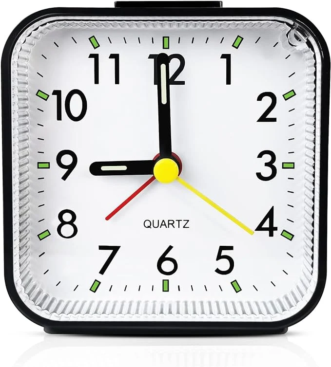 Optimized Lamisola Small Analog Travel Alarm Clock Battery Operated Desk Table Shelf Secure