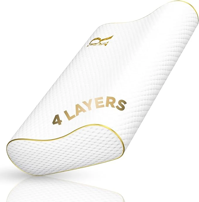 Safe Royal Therapy 4-Layer King Contour Pillow Side Sleeper Pillow Orthopedic Enhanced