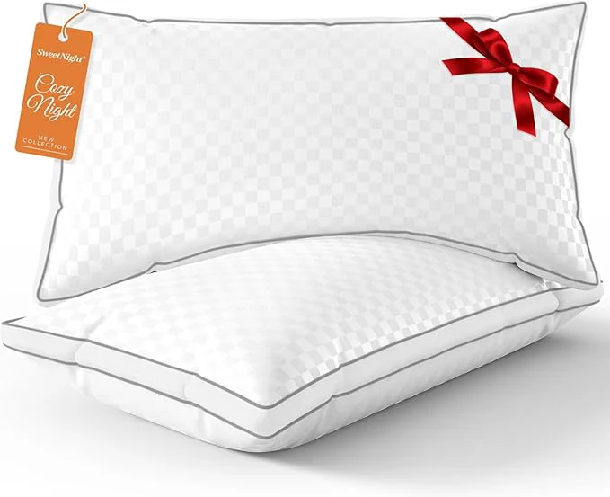 Smooth SweetNight Bed Pillows Queen Size Set of 2 Fluffy Luxury Hotel Pillows Fashionable