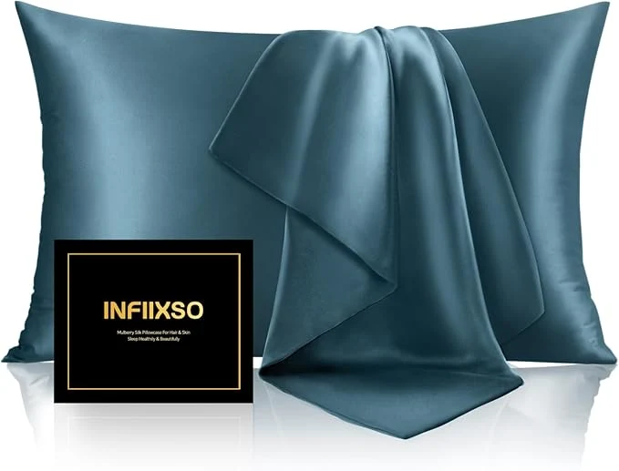 Contemporary INFIIXSO Silk Pillow Cases 2 Pack Standard Size Ultra Smooth Soft Mulberry Excellent