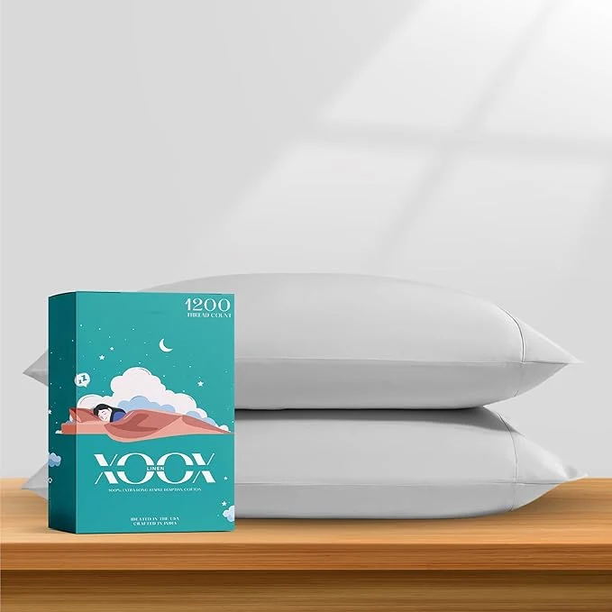 Artisan XOOX Linen Egyptian Cotton King Pillow Cases Set of 2 Outstanding