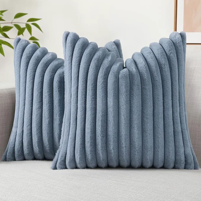 Breathable decorUhome Cozy Faux Fur Throw Pillow Covers 26×26 Set of 2 Decorative Soft Modern