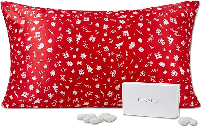 Prestigious THXSILK Christmas Style 6A Grade Mulberry Silk Pillowcase Advanced