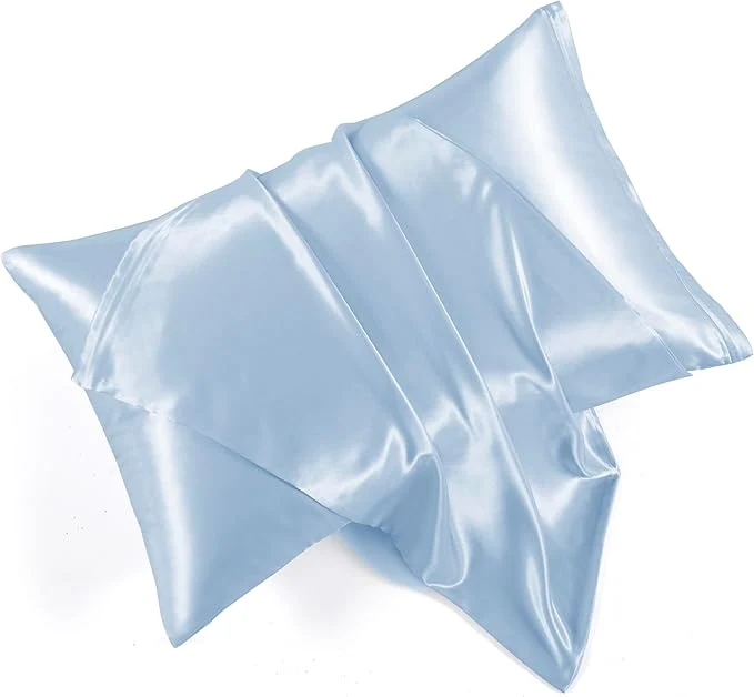Green Light Blue Satin Pillowcases Professional