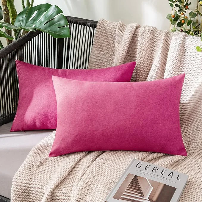Environmentally Friendly MIULEE Pack of 2 Decorative Outdoor Solid Waterproof Throw Pillow Covers Faux Efficient