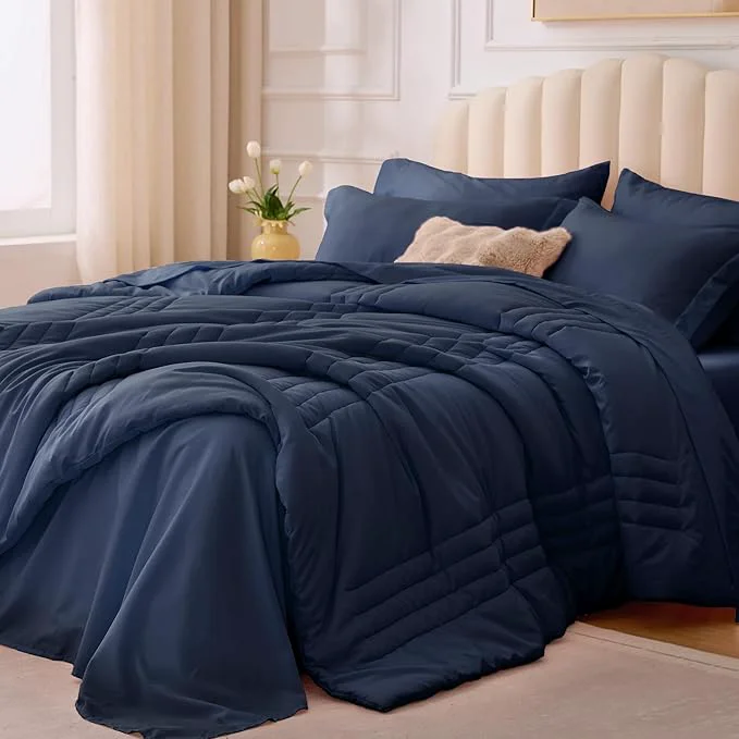 Reusable Queen Comforter Set Navy Sustainable