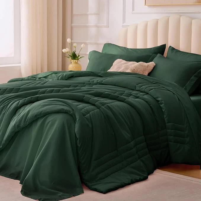 Twin Comforter Set Emerald Green Certified