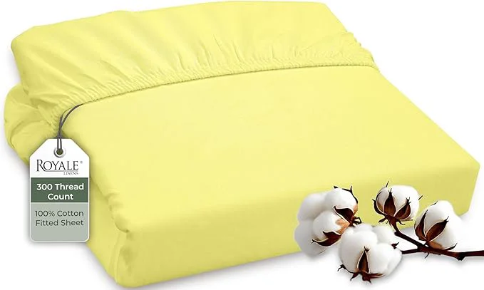 Superior ROYALE LINENS 300 Thread Count Long Staple Combed Cotton Fitted Sheet Twin Pure