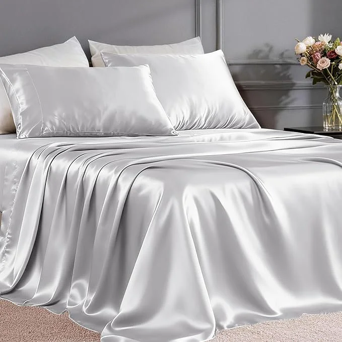 Verified FreshCulture Satin Sheets Twin Size Bed Set Quality