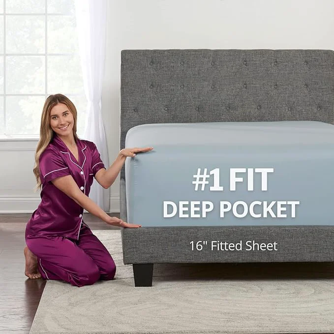 Trendy Kids Twin XL Fitted Sheet – Extra Deep Pocket Twin XL Fitted Sheet Only – Solid
