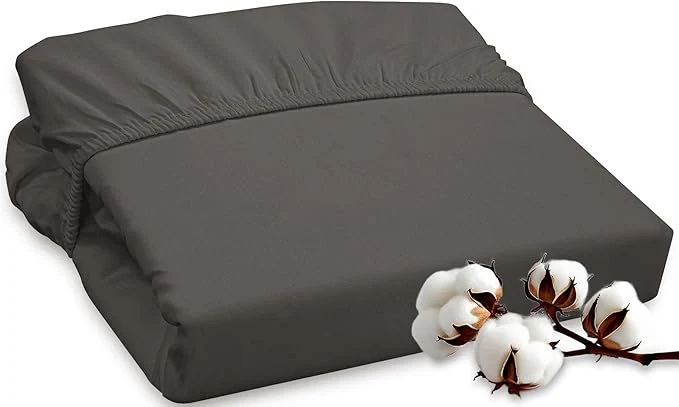 Environmentally Friendly ROYALE LINENS 300 Thread Count Long Staple Combed Cotton Fitted Sheet Queen Eco-Friendly