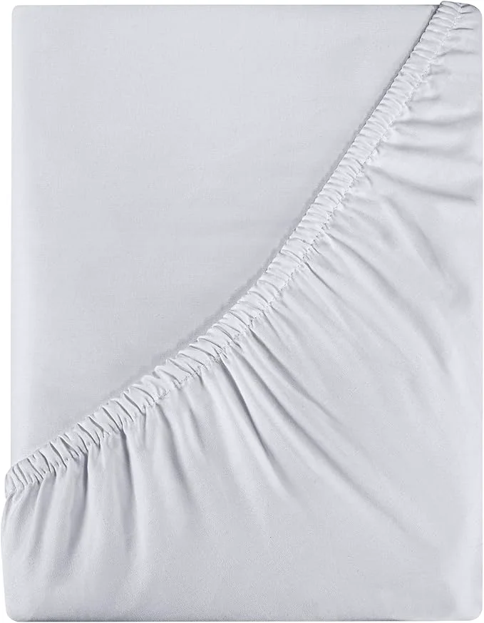 Stylish Royale Linen 400 Thread Count American Grown Cotton Fitted Sheet Twin Size Optimized