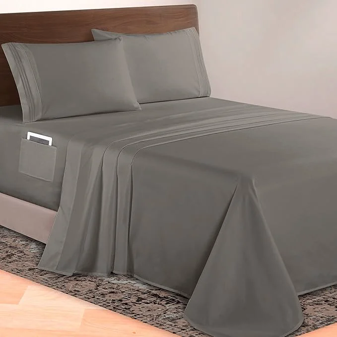 Clean Elegant Comfort Luxurious 1500 Premium Hotel Quality Microfiber 4-Piece Sheet Fast
