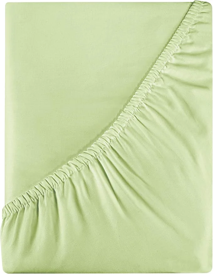 Sustainable Royale Linens 400 Thread Count American Grown Cotton Fitted Sheet Full Size Elegant