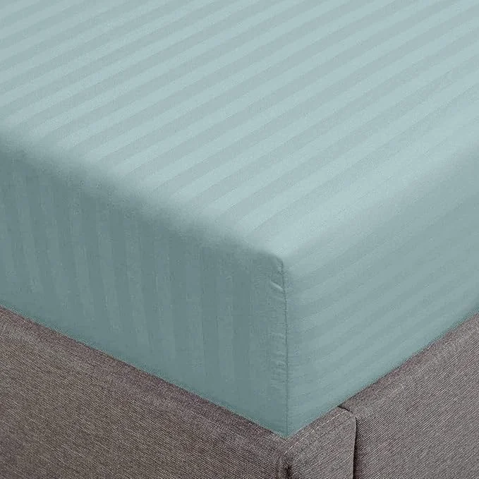 Proven Feather Stitch 1 PC Fitted Sheet California King Size Cotton Damask Exceptional