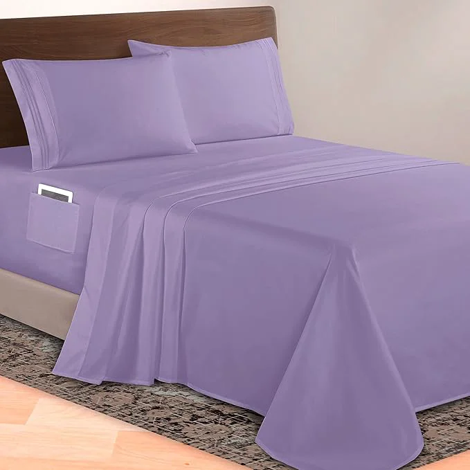 Modern Elegant Comfort Luxurious 1500 Premium Hotel Quality Microfiber 4-Piece Sheet Fast