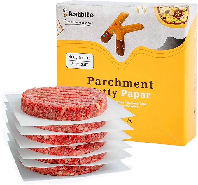 Selected Katbite Hamburger Patty Paper 1000Pcs 5.5 x5.5 Non Stick Parchment Paper Enhanced