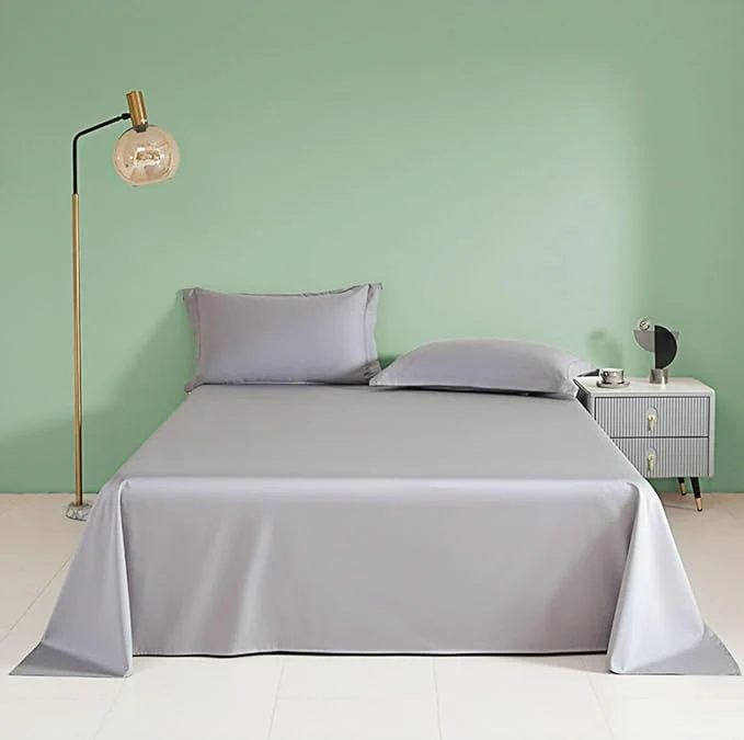 Elegant Queen Size Flat Sheet Only Soft 300 Thread Count Cotton Sheets Cooling Fashionable