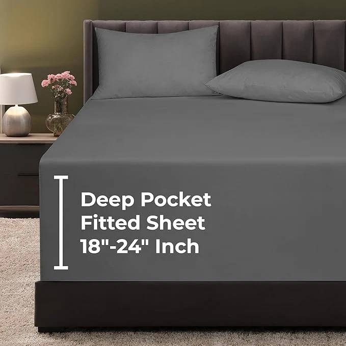 Casual Royale Linens Extra Deep Pocket Queen Fitted Sheet Only Pure