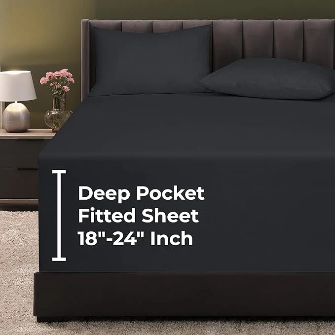 Prestigious Royale Linens Extra Deep Pocket Full Fitted Sheet Only Secure