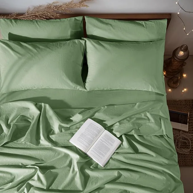 Expertly Made LBRO2M Pure Linen Sheet Set Deep Pocket Up to 16 Bed Sheets Sets Safe