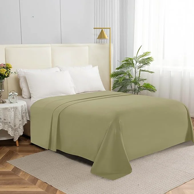 Versatile Elegant Comfort Premium Hotel Quality 1-Piece Flat Sheet Luxury Softest 1500 Organic
