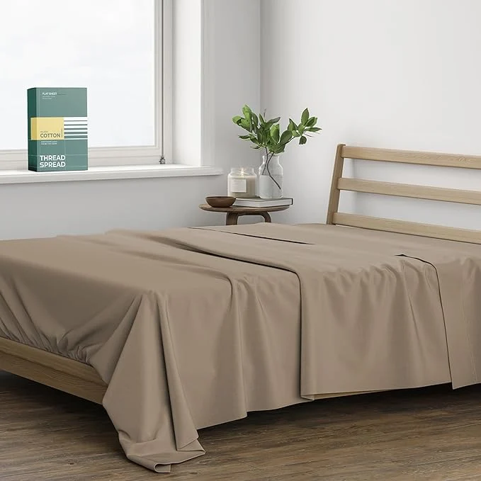 Trusted THREAD SPREAD Organic Cotton Percale Flat Sheet Twin XL Size Sustainable