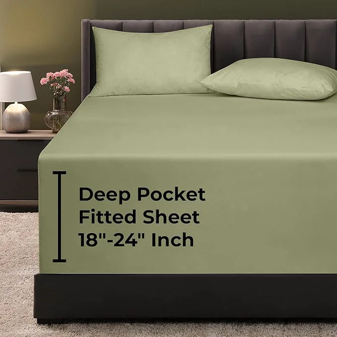 Environmentally Friendly Royale Linens Extra Deep Pocket Twin Fitted Sheet Only Luxury