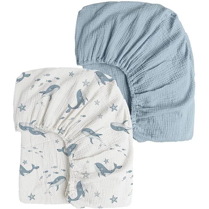 Proven Konssy Muslin Crib Sheets 2 PCS Cotton Baby Crib Sheets Eco-Friendly