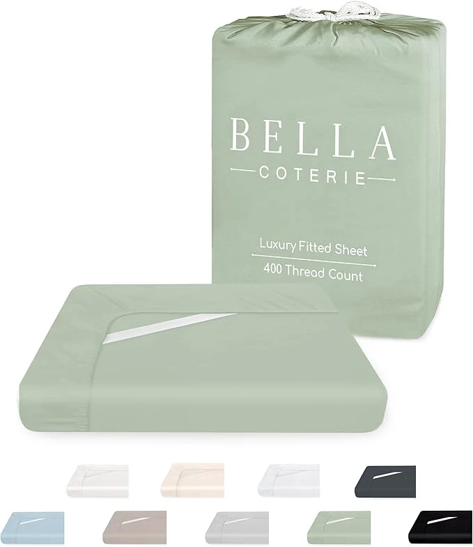 Solid Bella Coterie Luxury Bamboo Viscose California King Size Fitted Sheet Only Safe