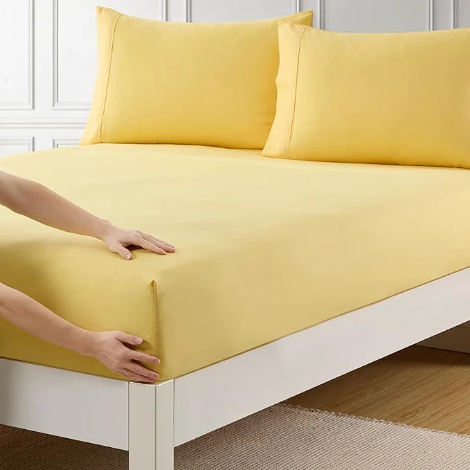 Smart Twin XL Fitted Sheet Only with Full Elastic Built in Corner Sheet Straps to Functional